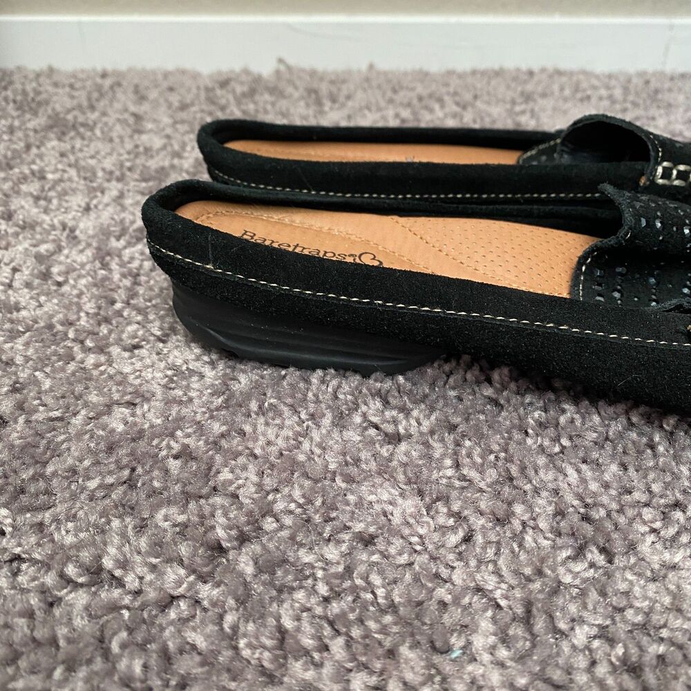 BARETRAPS Orvyn Black Leather Bejeweled Beaded Slip-On Mules Size 8 - Picture 4 of 14